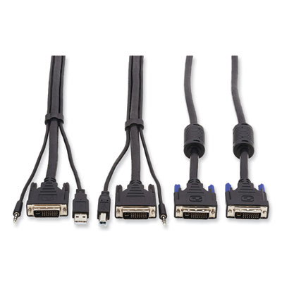 Tripp Lite Dual DVI KVM Cable Kit, 10 ft, Black, Ships in 7-10 Business Days (TRPP784010DV)