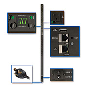 Tripp Lite 24-Outlet 2.9kW Single-Phase Monitored Per-Outlet PDU, 10 ft Cord, Black, Ships in 7-10 Business Days (PDUNVR30LX)
