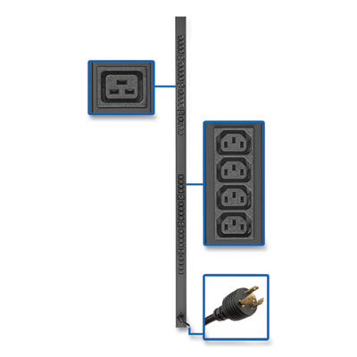 Tripp Lite 38-Outlet 3.7kW 208-230V Single-Phase Basic PDU, 10 ft Cord, Black, Ships in 7-10 Business Days (PDUV20HVL672)