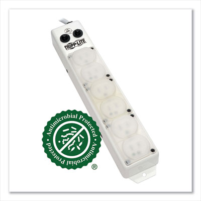 Tripp Lite Six-Outlet 1,800W Medical-Grade Power Strip for Patient-Care Vicinity, 15 ft Cord, White, Ships in 7-10 Business Days (PS615HGOEMRA)