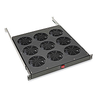 Tripp Lite 9-Fan Tray for 19" Racks, 1U, 864 CFM, Black, Ships in 7-10 Business Days (TRPSRFANTRAY9)