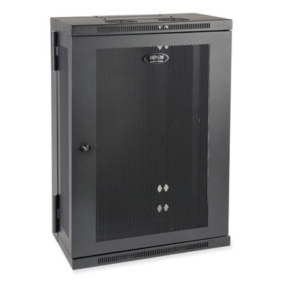Tripp Lite SmartRack Low-Profile Patch-Depth Wall-Mount Half-Height Rack Enclosure, 18U, 200 lb Capacity, BK, Ships in 7-10 Bus Days (TRPSRW18US13)