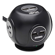 Tripp Lite Safe-IT Three-Outlet Spherical Surge Protector, 3 AC Outlets, 8 ft Cord, 540 J, Black, Ships in 7-10 Business Days (TRPTLP38UAM)