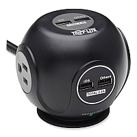 Tripp Lite Safe-IT Three-Outlet Spherical Surge Protector, 3 AC Outlets, 8 ft Cord, 540 J, Black, Ships in 7-10 Business Days (TRPTLP38UAM)