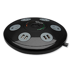 Tripp Lite Conference Power Surge Protector, 4 AC Outlets, 6 ft Cord, 1,800 J, Black, Ships in 7-10 Business Days (TRPTLP406USBUFO)
