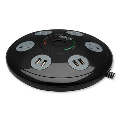 Tripp Lite Conference Power Surge Protector, 4 AC Outlets, 6 ft Cord, 1,800 J, Black, Ships in 7-10 Business Days (TRPTLP406USBUFO)