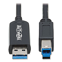 Tripp Lite USB-A to USB-B Active Fiber Optic Cable, 49.2 ft, Black, Ships in 7-10 Business Days (U328F15M)