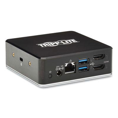 Tripp Lite Dual HDMI Dual Display USB-C Dock, 3.5 mm/HDMI/RJ45/USB-A/USB-C PD Charging, Black, Ships in 7-10 Business Days (U442DOCK20B)