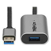 Tripp Lite USB-A Active Extension Repeater Cable with Aluminum Housing, 32.8 ft, Black, Ships in 7-10 Business Days (TRPU33010MAL)