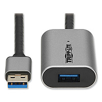Tripp Lite USB-A Active Extension Repeater Cable with Aluminum Housing, 32.8 ft, Black, Ships in 7-10 Business Days (TRPU33010MAL)