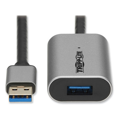 Tripp Lite USB-A Active Extension Repeater Cable with Aluminum Housing, 32.8 ft, Black, Ships in 7-10 Business Days (TRPU33010MAL)