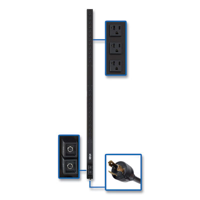 Tripp Lite 24-Outlet 2.9kW 120V Single-Phase Basic PDU, 10 ft Cord, Black, Ships in 7-10 Business Days (PDUV30)
