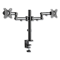 Tripp Lite Dual Display TV/Monitor Mount w/Flex-Arm/Desktop Clmp, 27",360 Rot, -30/+30 Tilt,BK,Support 17.6lb, Ships in 7-10 Bus Days (DDR1327SDFC1)