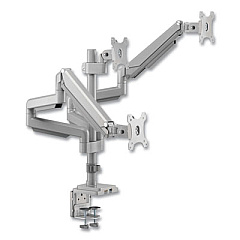 Tripp Lite Triple Display Mount w/Flex Arm for 30" Monitor, -90/+90 Rotation/Tilt, Silver, Supports 15.4 lb, Ships in 7-10 Bus Days (DDR1730TAL)