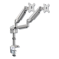Tripp Lite Dual Monitor/TV Mount w/Flex Arm for 34" Monitors, -90/+90 Rotation/Tilt, Silver, Supports 19.8lb, Ships in 7-10 Bus Days (DDR1732DAL)