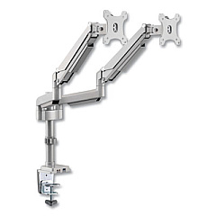 Tripp Lite Dual Monitor/TV Mount w/Flex Arm for 34" Monitors, -90/+90 Rotation/Tilt, Silver, Supports 19.8lb, Ships in 7-10 Bus Days (DDR1732DAL)