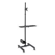 Tripp Lite Mobile Workstation with Monitor Mount, 25.7" x 21" x 17" to 32", Black, Ships in 7-10 Business Days (DMCS1732S)