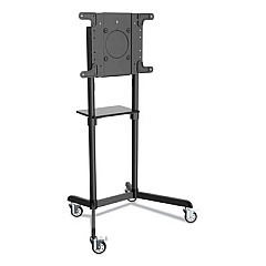 Tripp Lite Rolling TV/Monitor Cart for Flat-Screen Displays w/Portrait/Landscape Mount,154lb Cap,36.2x7.6x64.2,BK,Ships in 7-10 Bus Days (DMCS3770ROT)