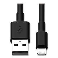 Tripp Lite USB-A to Lightning Sync/Charge Cable, 10", Black, 10/Pack, Ships in 7-10 Business Days (M10010NBK10)