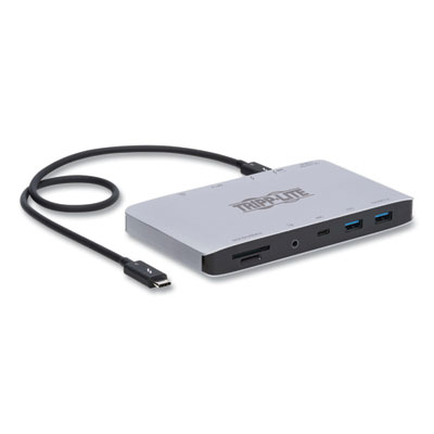 Tripp Lite Thunderbolt 3 Dual Monitor Docking Station, 3.5 mm/DisplayPort/HDMI/USB-A/USB-C PD Charging/RJ45, BK, Ships in 7-10 Bus Days (MTB3DOCK04)
