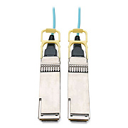 Tripp Lite QSFP28 to QSFP28 Active Fiber Optic Cable, 16.4 ft, Aqua, Ships in 7-10 Business Days (TRPN28H05MAQ)