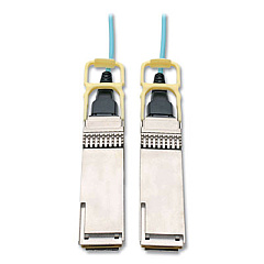 Tripp Lite QSFP28 to QSFP28 Active Fiber Optic Cable, 49.2 ft, Aqua, Ships in 7-10 Business Days (N28H15MAQ)