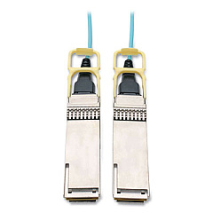 Tripp Lite QSFP28 to QSFP28 Active Fiber Optic Cable, 65.6 ft, Aqua, Ships in 7-10 Business Days (TRPN28H20MAQ)