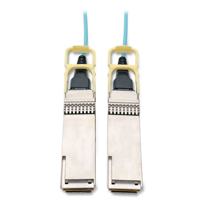 Tripp Lite QSFP28 to QSFP28 Active Fiber Optic Cable, 65.6 ft, Aqua, Ships in 7-10 Business Days (TRPN28H20MAQ)