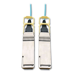 Tripp Lite QSFP28 to QSFP28 Active Fiber Optic Cable, 98.4 ft, Aqua, Ships in 7-10 Business Days (N28H30MAQ)