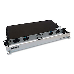 Tripp Lite 1U Preloaded Multimode Fiber Cable Panel, (12) LC Duplex (M) to (12) LC Duplex (M), 65.6ft, Aqua, Ships in 7-10 Business Days (TRPN48M2L24L20)