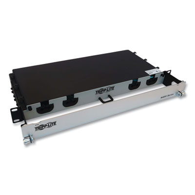 Tripp Lite 1U Preloaded Multimode Fiber Cable Panel, (3) MTP/MPO (F) to (3) MTP/MPO (F), 32.8 ft, Aqua, Ships in 7-10 Business Days (TRPN48M4M3X8M10)