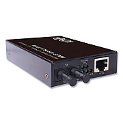 Tripp Lite RJ45 to ST Hardened Copper to Fiber Media Converter, Black, Ships in 7-10 Business Days (N784H01STMM)