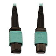Tripp Lite OM3-Rated Fiber Optic Cable, 12-Strand MTP/MPO (F) to 12-Strand MTP/MPO (F), 3.3 ft, Aqua, Ships in 7-10 Business Days (N844B01M12P)