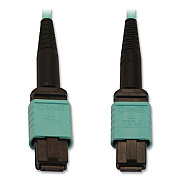 Tripp Lite OM3-Rated Fiber Optic Cable, 12-Strand MTP/MPO (F) to 12-Strand MTP/MPO (F), 32.8 ft, Aqua, Ships in 7-10 Business Days (N844B10M12P)