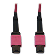 Tripp Lite OM4-Rated 12-Strand Fiber Optic Cable, 3.3 ft, Magenta, Ships in 7-10 Business Days (N845B01M12MG)