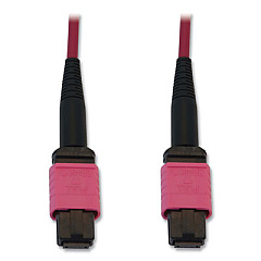 Tripp Lite OM4-Rated 12-Strand Fiber Optic Cable, 3.3 ft, Magenta, Ships in 7-10 Business Days (N845B01M12MG)