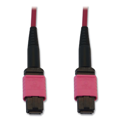 Tripp Lite OM4-Rated 12-Strand Fiber Optic Cable, 3.3 ft, Magenta, Ships in 7-10 Business Days (N845B01M12MG)