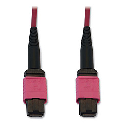 Tripp Lite OM4-Rated 12-Strand Fiber Optic Cable, 6.6 ft, Magenta, Ships in 7-10 Business Days (TRPN845B02M12MG)