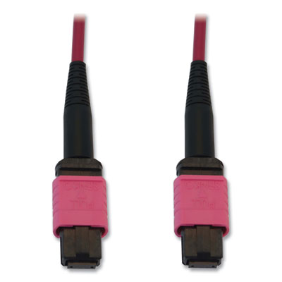 Tripp Lite OM4-Rated 12-Strand Fiber Optic Cable, 6.6 ft, Magenta, Ships in 7-10 Business Days (TRPN845B02M12MG)