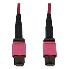 Tripp Lite OM4-Rated 12-Strand Fiber Optic Cable, 16.4 ft, Magenta, Ships in 7-10 Business Days (TRPN845B05M12MG)