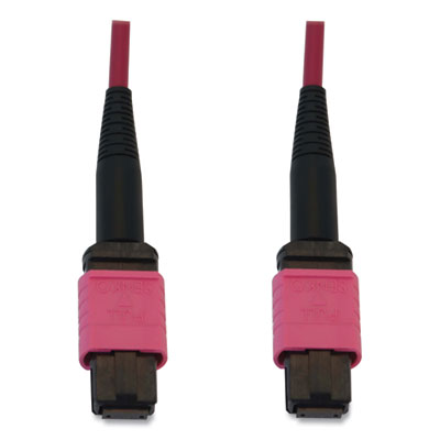 Tripp Lite OM4-Rated 12-Strand Fiber Optic Cable, 16.4 ft, Magenta, Ships in 7-10 Business Days (TRPN845B05M12MG)