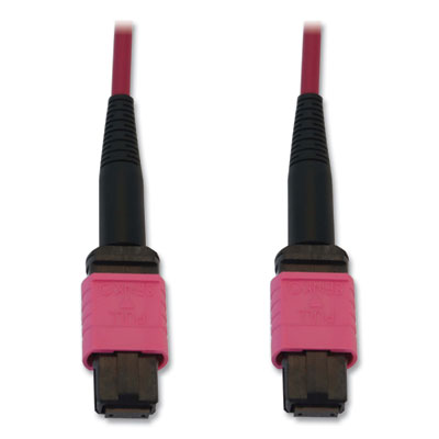 Tripp Lite OM4-Rated 12-Strand Fiber Optic Cable, 32.8 ft, Magenta, Ships in 7-10 Business Days (N845B10M12MG)