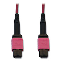 Tripp Lite OM4-Rated 12-Strand Fiber Optic Cable, 49.2 ft, Magenta, Ships in 7-10 Business Days (N845B15M12MG)