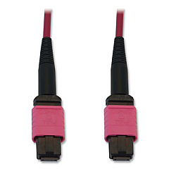 Tripp Lite OM4-Rated 12-Strand Fiber Optic Cable, 49.2 ft, Magenta, Ships in 7-10 Business Days (N845B15M12MG)