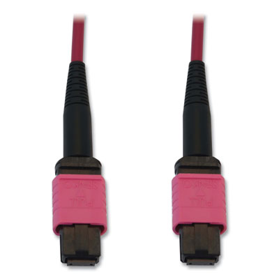 Tripp Lite OM4-Rated 12-Strand Fiber Optic Cable, 49.2 ft, Magenta, Ships in 7-10 Business Days (N845B15M12MG)