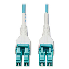 Tripp Lite OM4-Rated LC Duplex Fiber Optic Cable, 49.2 ft, Aqua, Ships in 7-10 Business Days (N82115MAQAR)
