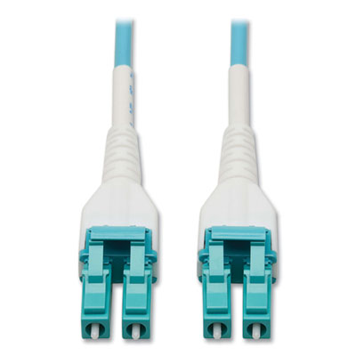 Tripp Lite OM4-Rated LC Duplex Fiber Optic Cable, 49.2 ft, Aqua, Ships in 7-10 Business Days (N82115MAQAR)