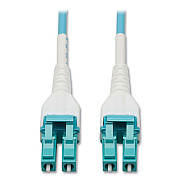 Tripp Lite OM4-Rated LC Duplex Fiber Optic Cable, 98.4 ft, Aqua, Ships in 7-10 Business Days (N82130MAQAR)