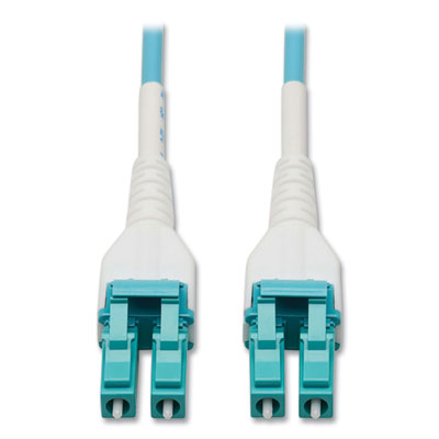 Tripp Lite OM4-Rated LC Duplex Fiber Optic Cable, 98.4 ft, Aqua, Ships in 7-10 Business Days (N82130MAQAR)