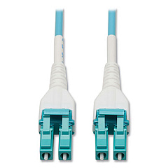 Tripp Lite OM4-Rated LC Duplex Fiber Optic Cable, 164 ft, Aqua, Ships in 7-10 Business Days (N82150MAQAR)